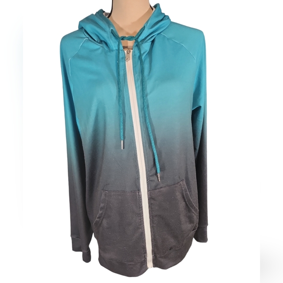 Etcyy Sweatshirt Active Streetwear Zipper Ombre Jacket. M - Picture 3 of 13